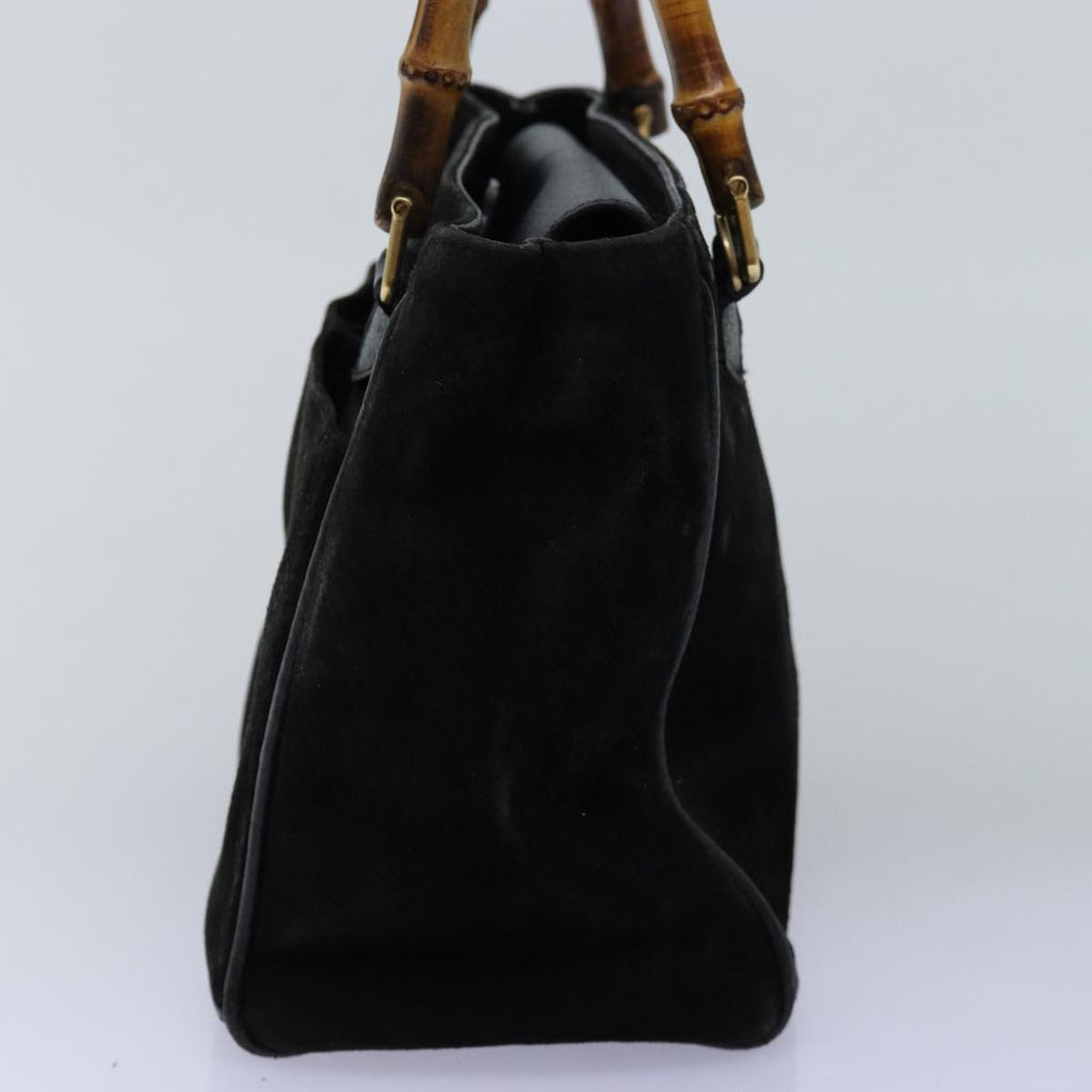 GUCCI Bamboo Hand Bag Suede Black 000 122 0316 yk12056