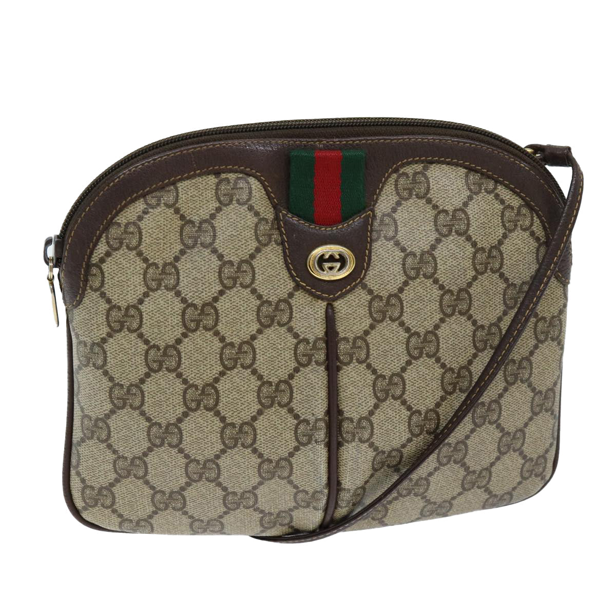 GUCCI GG Supreme Web Sherry Line Shoulder Bag PVC Beige 904 02 047 yk12073