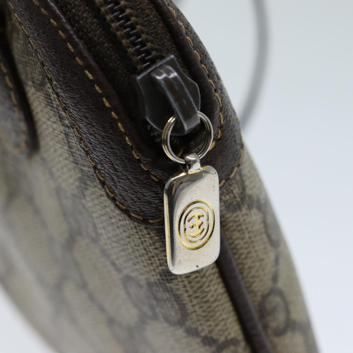 GUCCI GG Supreme Web Sherry Line Shoulder Bag PVC Beige 904 02 047 yk12073