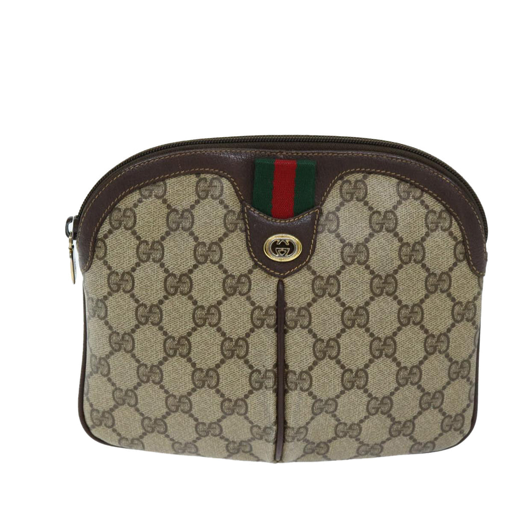 GUCCI GG Supreme Web Sherry Line Shoulder Bag PVC Beige 904 02 047 yk12073
