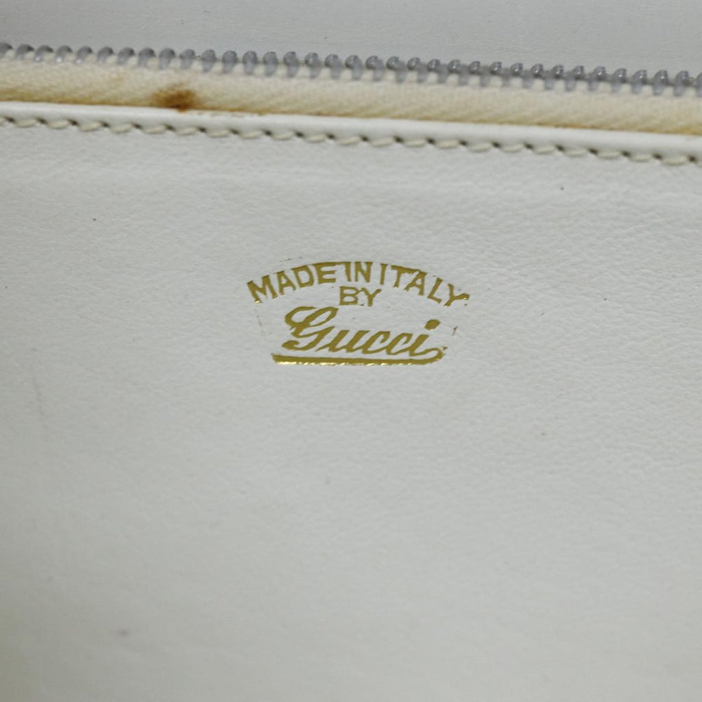 GUCCI Hand Bag Leather White yk12076