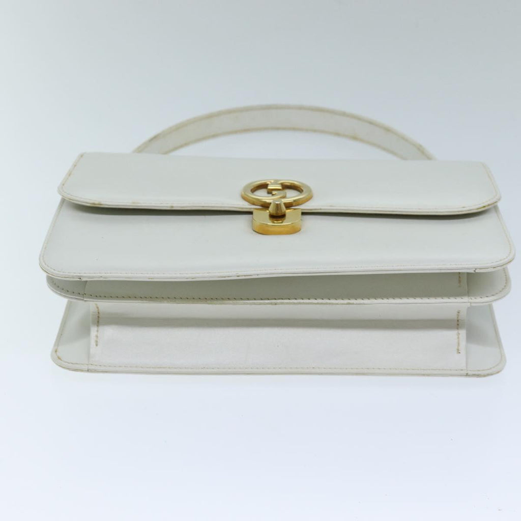 GUCCI Hand Bag Leather White yk12076