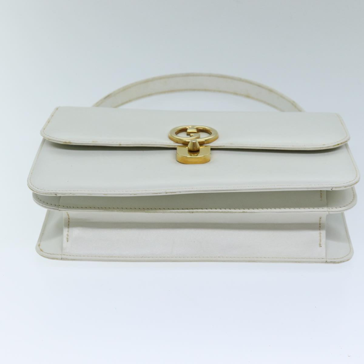 GUCCI Hand Bag Leather White yk12076