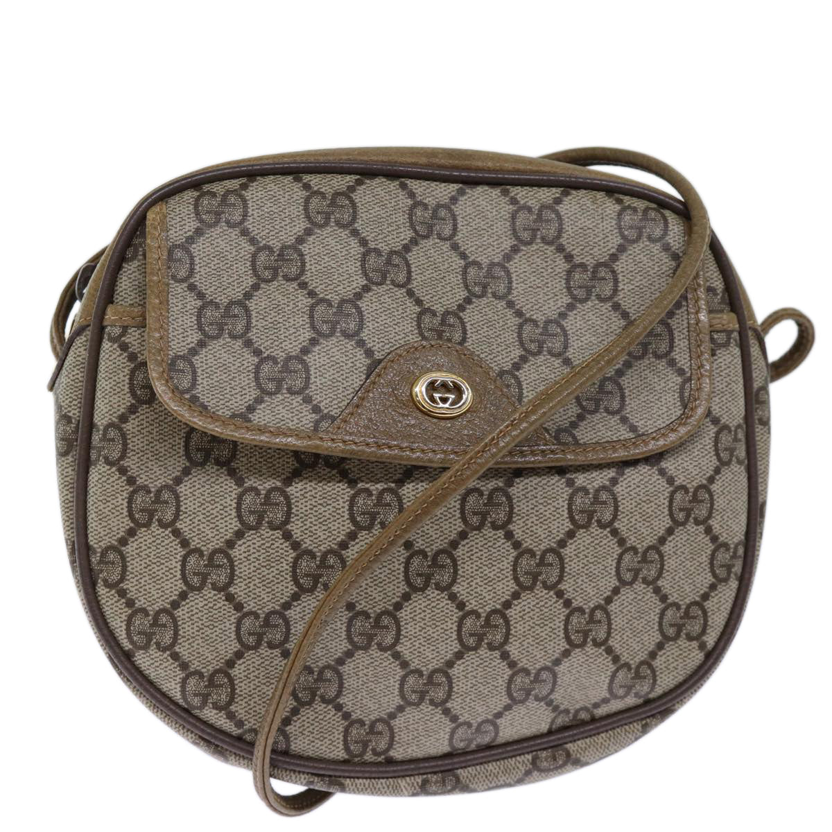 GUCCI GG Supreme Shoulder Bag PVC Beige 56 02 600 yk12077