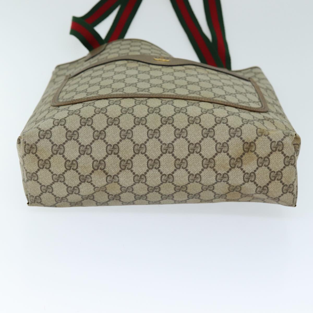 GUCCI GG Supreme Web Sherry Line Tote Bag Beige Red Green 39 02 003 yk12080