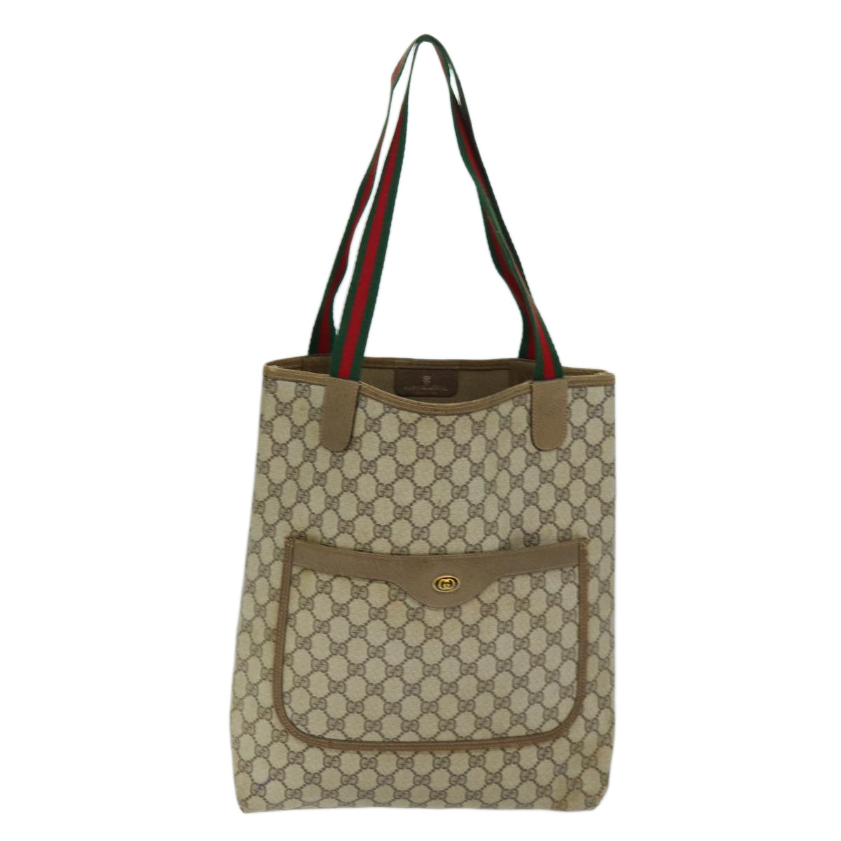 GUCCI GG Supreme Web Sherry Line Tote Bag Beige Red Green 39 02 003 yk12080
