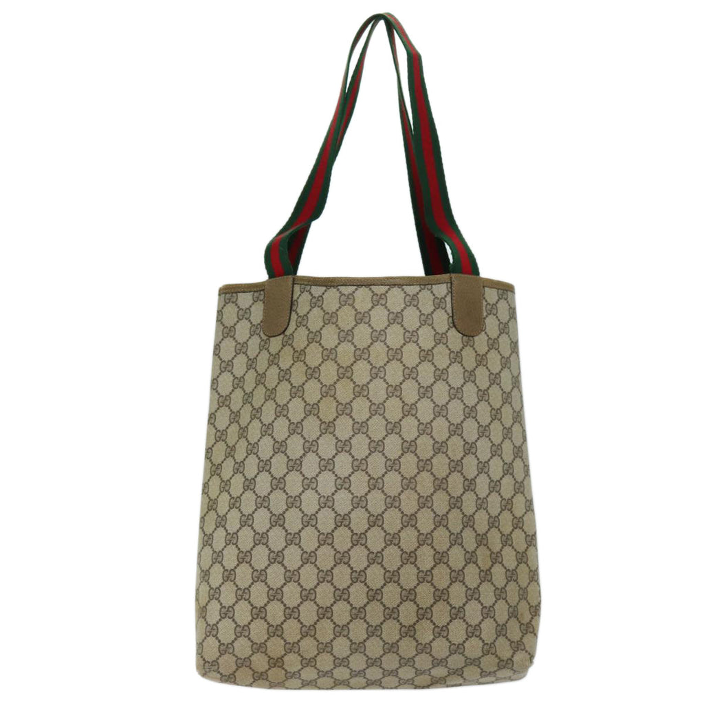 GUCCI GG Supreme Web Sherry Line Tote Bag Beige Red Green 39 02 003 yk12080