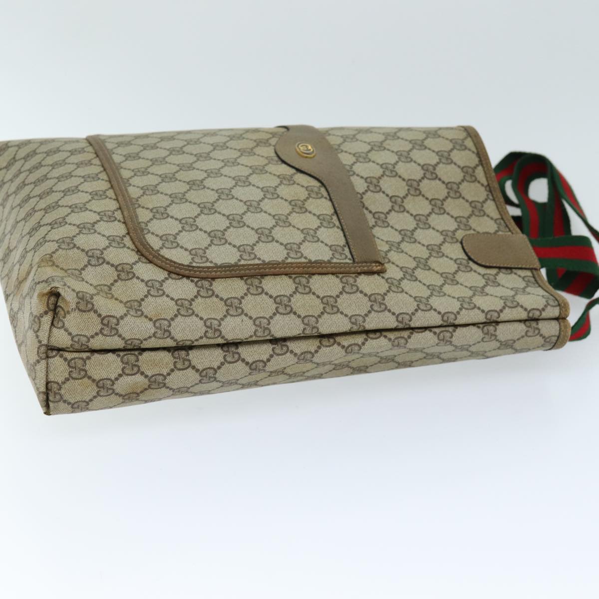 GUCCI GG Supreme Web Sherry Line Tote Bag Beige Red Green 39 02 003 yk12080