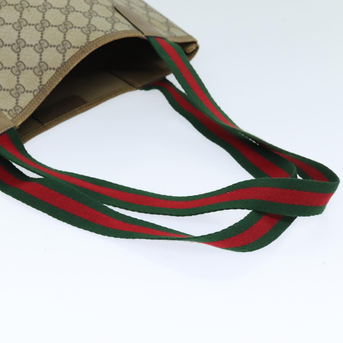 GUCCI GG Supreme Web Sherry Line Tote Bag Beige Red Green 39 02 003 yk12080