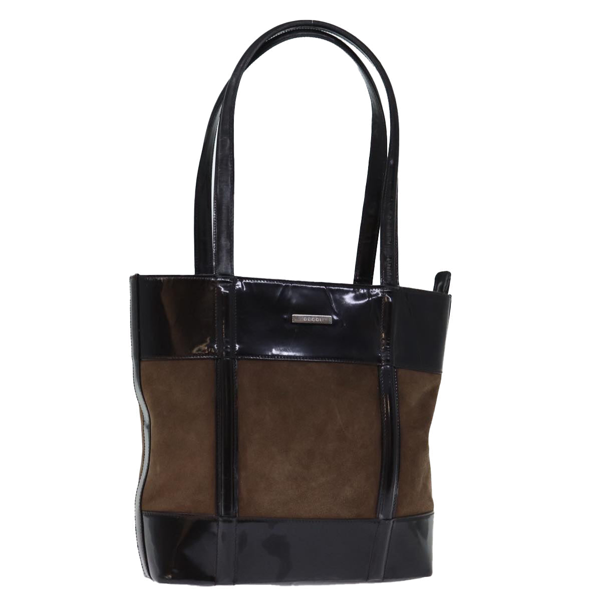 GUCCI Tote Bag Suede Brown yk12084