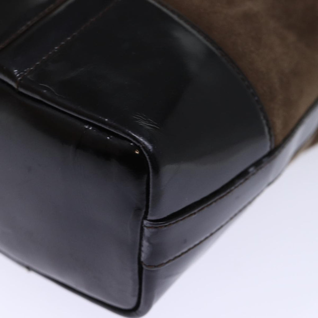 GUCCI Tote Bag Suede Brown yk12084