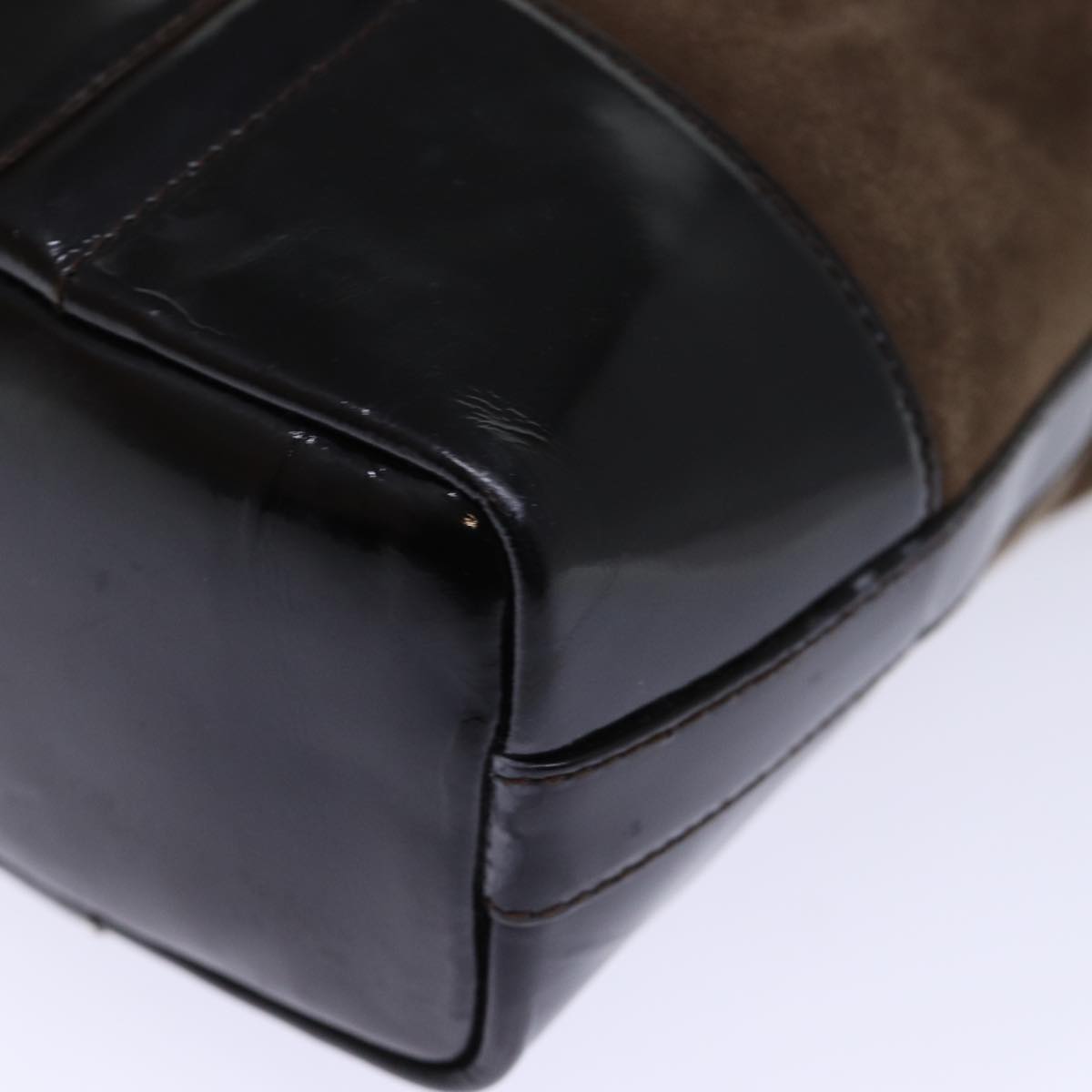 GUCCI Tote Bag Suede Brown yk12084