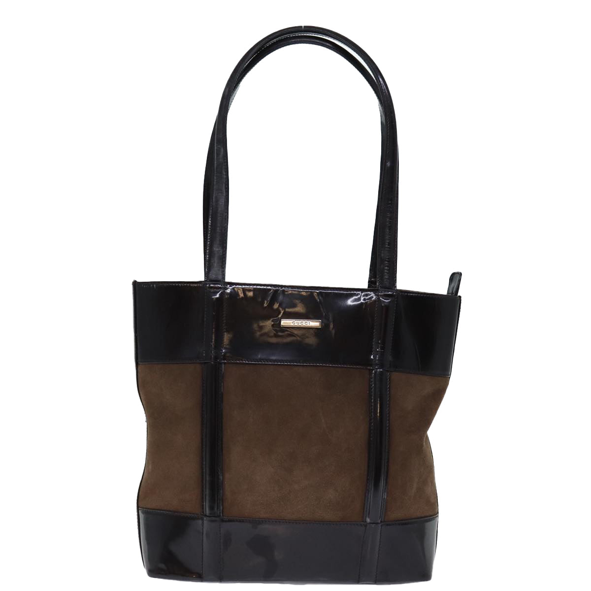 GUCCI Tote Bag Suede Brown yk12084