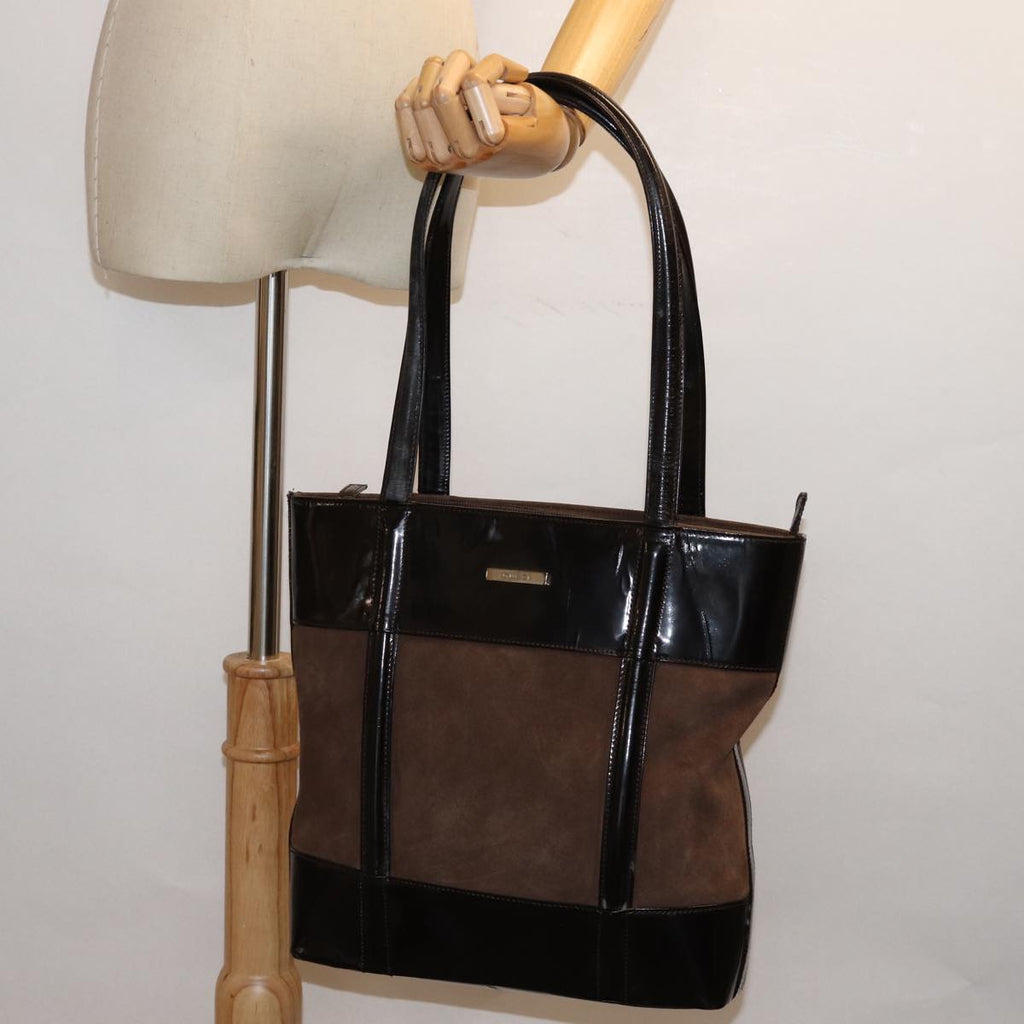 GUCCI Tote Bag Suede Brown yk12084