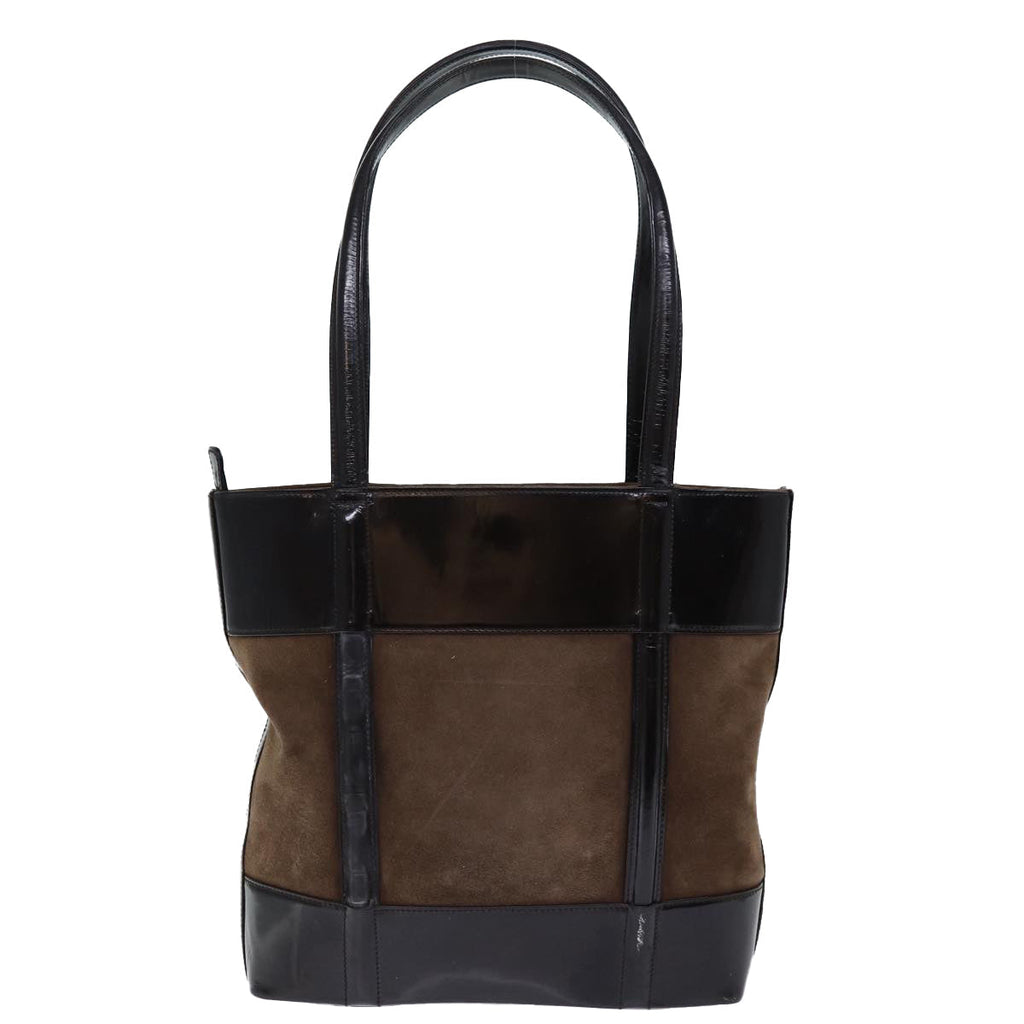 GUCCI Tote Bag Suede Brown yk12084