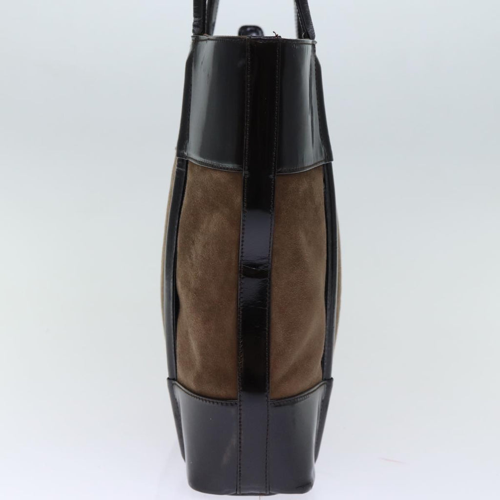 GUCCI Tote Bag Suede Brown yk12084