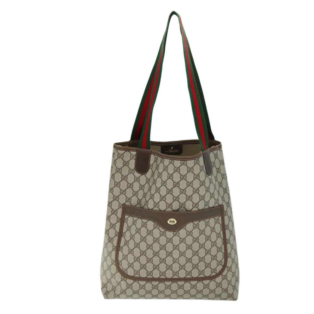GUCCI GG Supreme Web Sherry Line Tote Bag Beige Red Green 40 02 003 yk12095