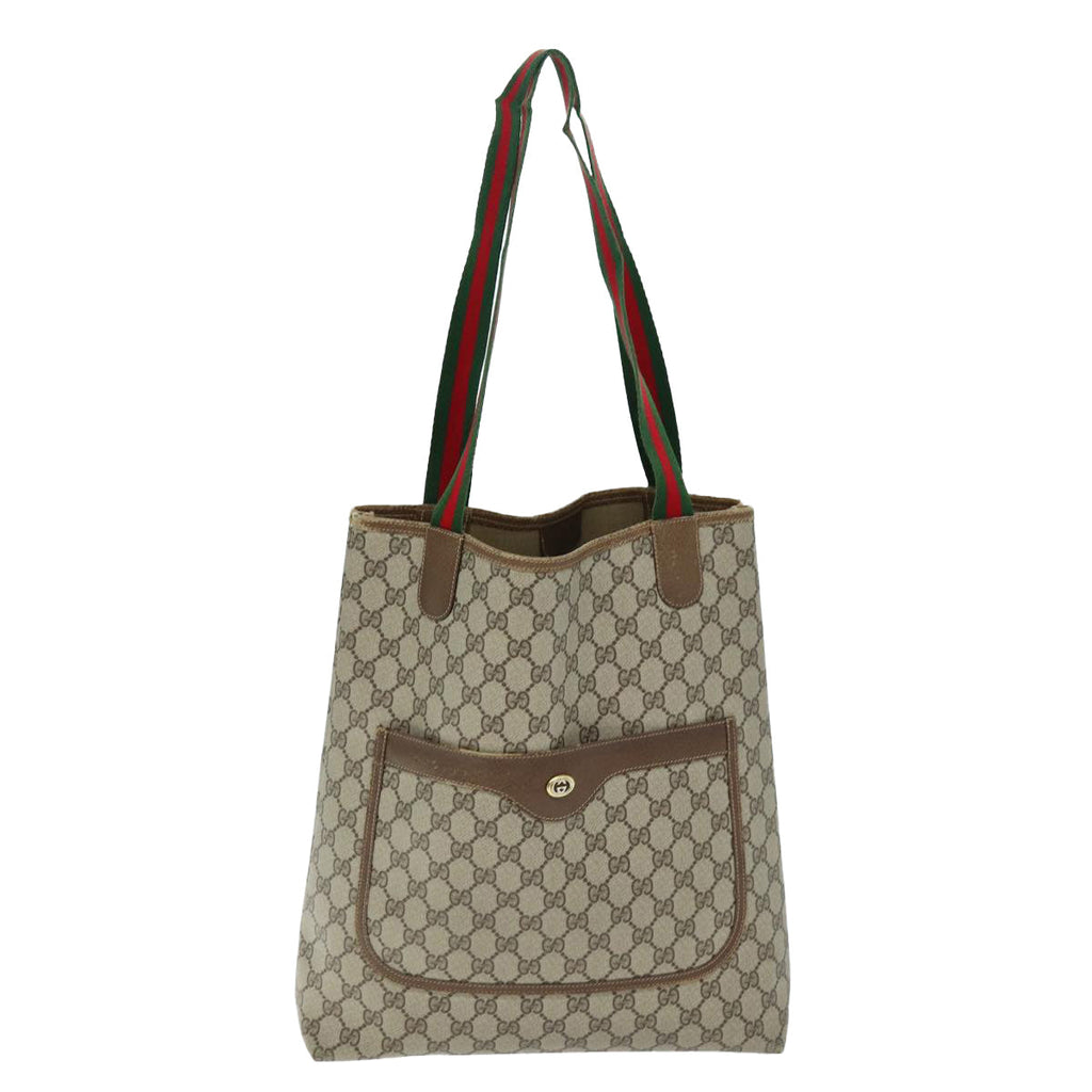GUCCI GG Supreme Web Sherry Line Tote Bag Beige Red Green 40 02 003 yk12106