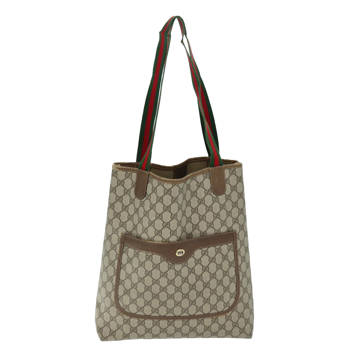 GUCCI GG Supreme Web Sherry Line Tote Bag Beige Red Green 40 02 003 yk12106