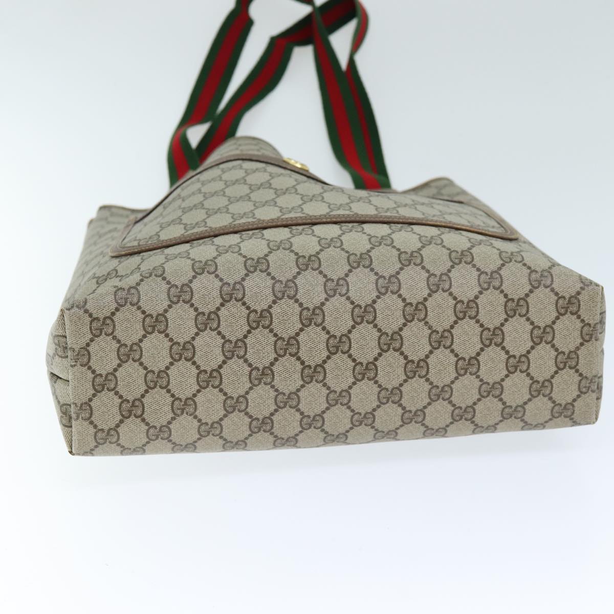 GUCCI GG Supreme Web Sherry Line Tote Bag Beige Red Green 40 02 003 yk12106