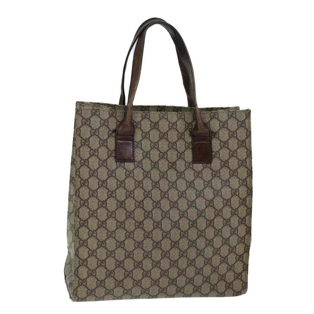 GUCCI GG Supreme Hand Bag PVC Beige 91249 yk12107
