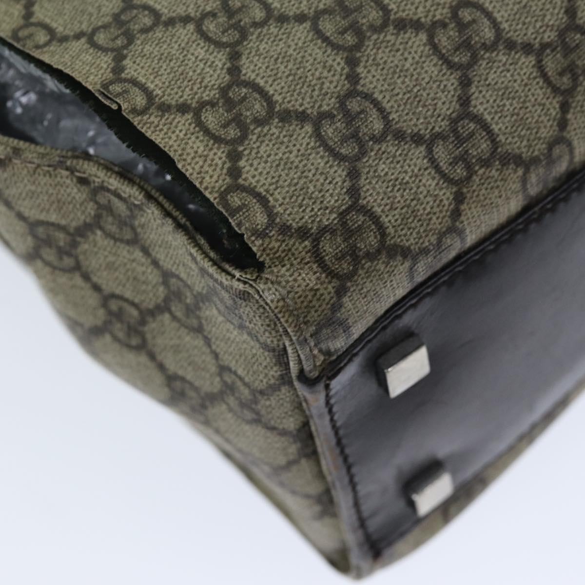 GUCCI GG Supreme Hand Bag PVC Beige 91249 yk12107