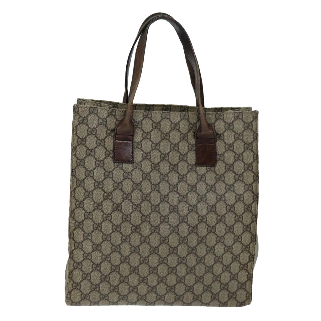GUCCI GG Supreme Hand Bag PVC Beige 91249 yk12107
