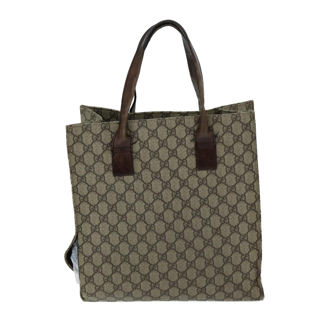 GUCCI GG Supreme Hand Bag PVC Beige 91249 yk12107