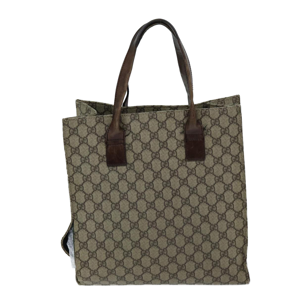 GUCCI GG Supreme Hand Bag PVC Beige 91249 yk12107