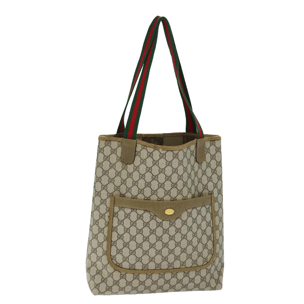GUCCI GG Supreme Web Sherry Line Tote Bag Beige Red Green 39 02 003 yk12120