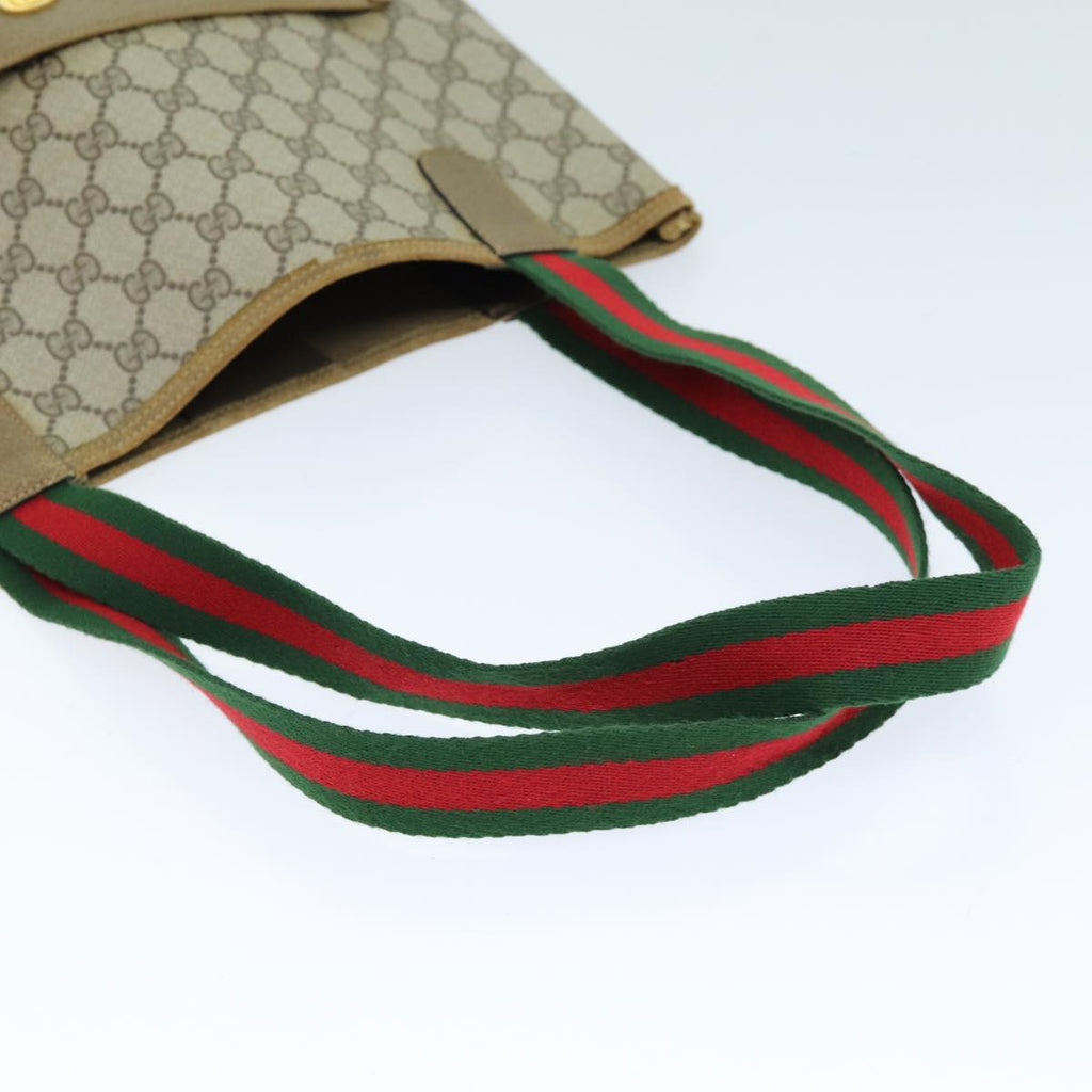 GUCCI GG Supreme Web Sherry Line Tote Bag Beige Red Green 39 02 003 yk12120