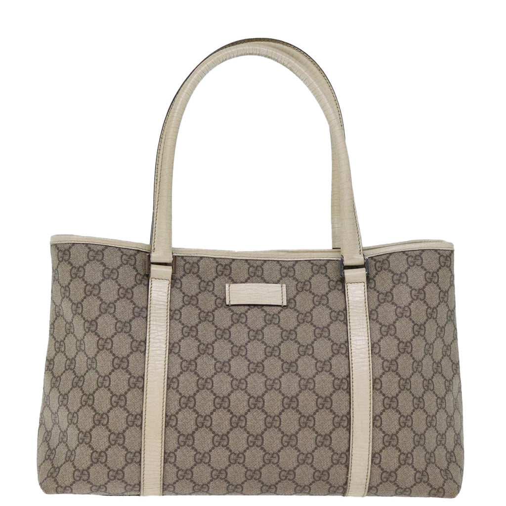 GUCCI GG Supreme Tote Bag PVC Beige 114595 yk12126