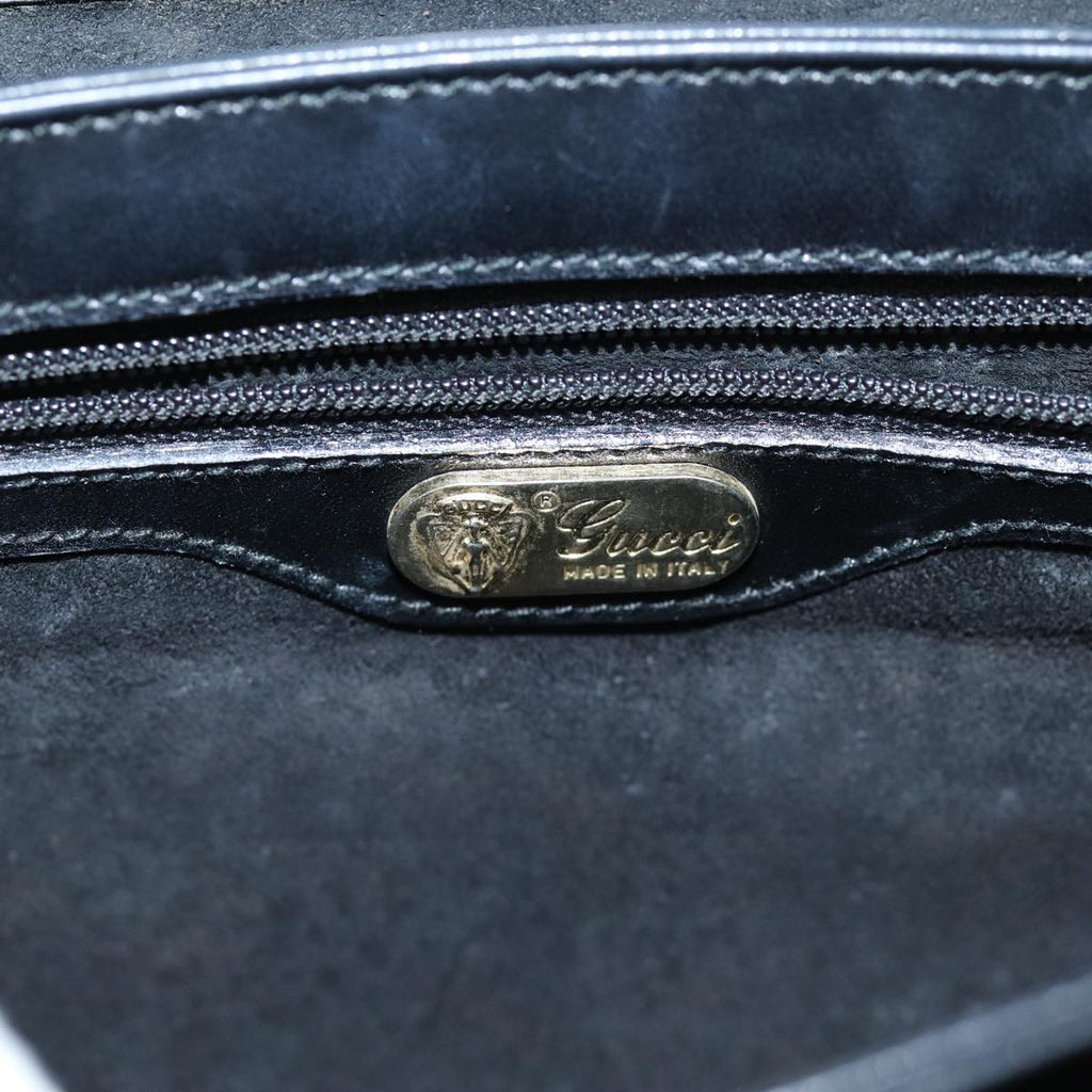 GUCCI Hand Bag Leather Black yk12169