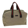 GUCCI GG Canvas Web Sherry Line Boston Bag Beige Green Red 146310 yk12176