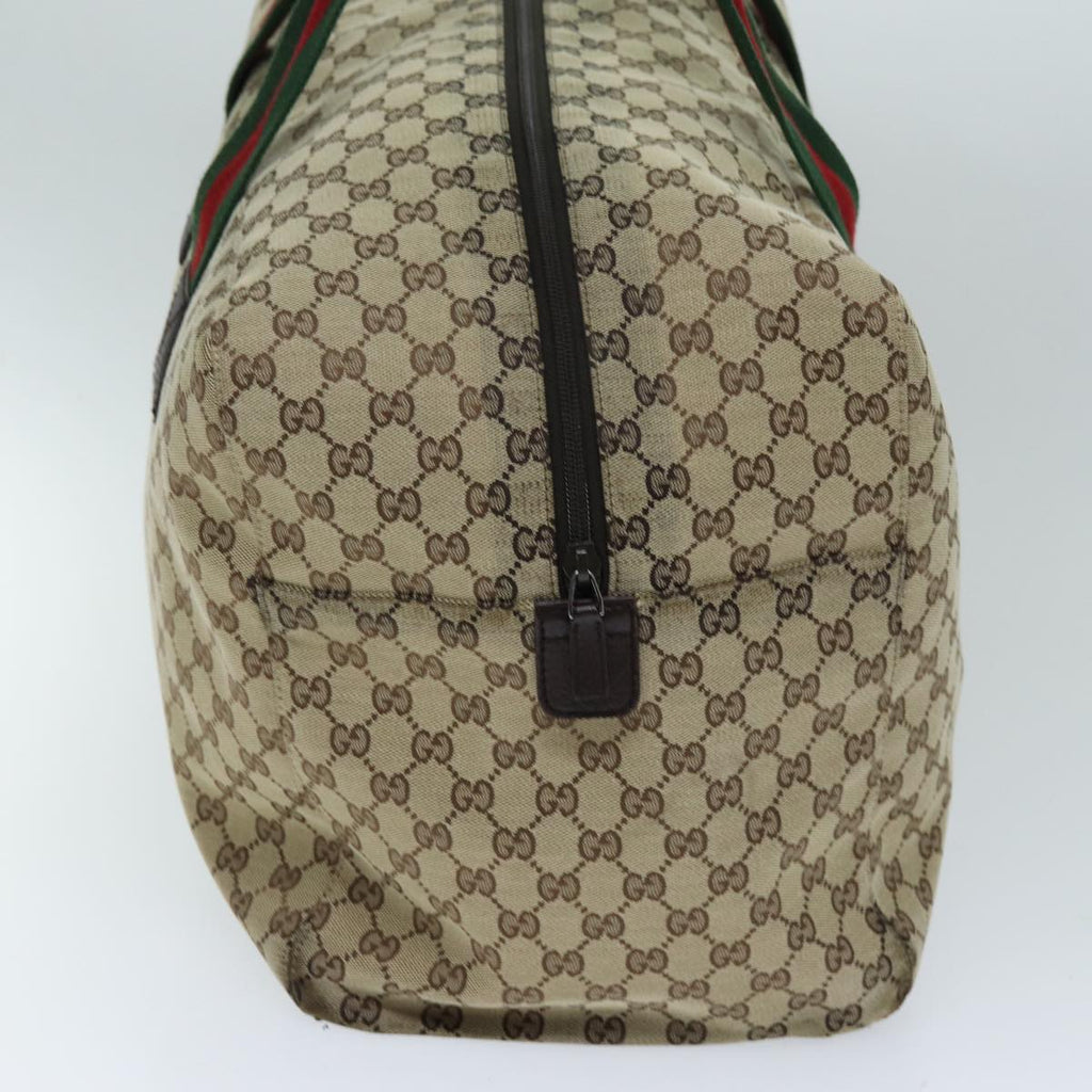 GUCCI GG Canvas Web Sherry Line Boston Bag Beige Green Red 146310 yk12176