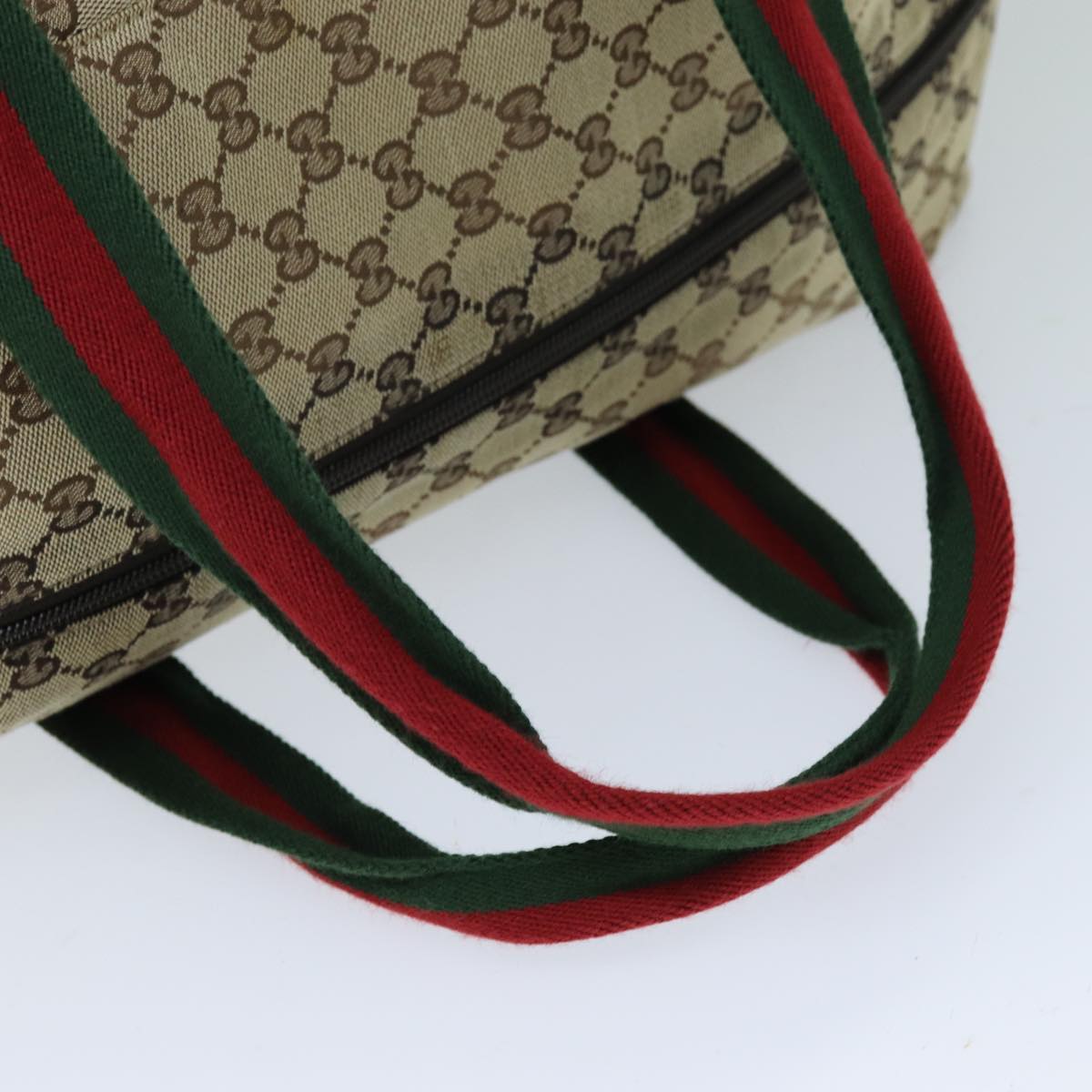 GUCCI GG Canvas Web Sherry Line Boston Bag Beige Green Red 146310 yk12176