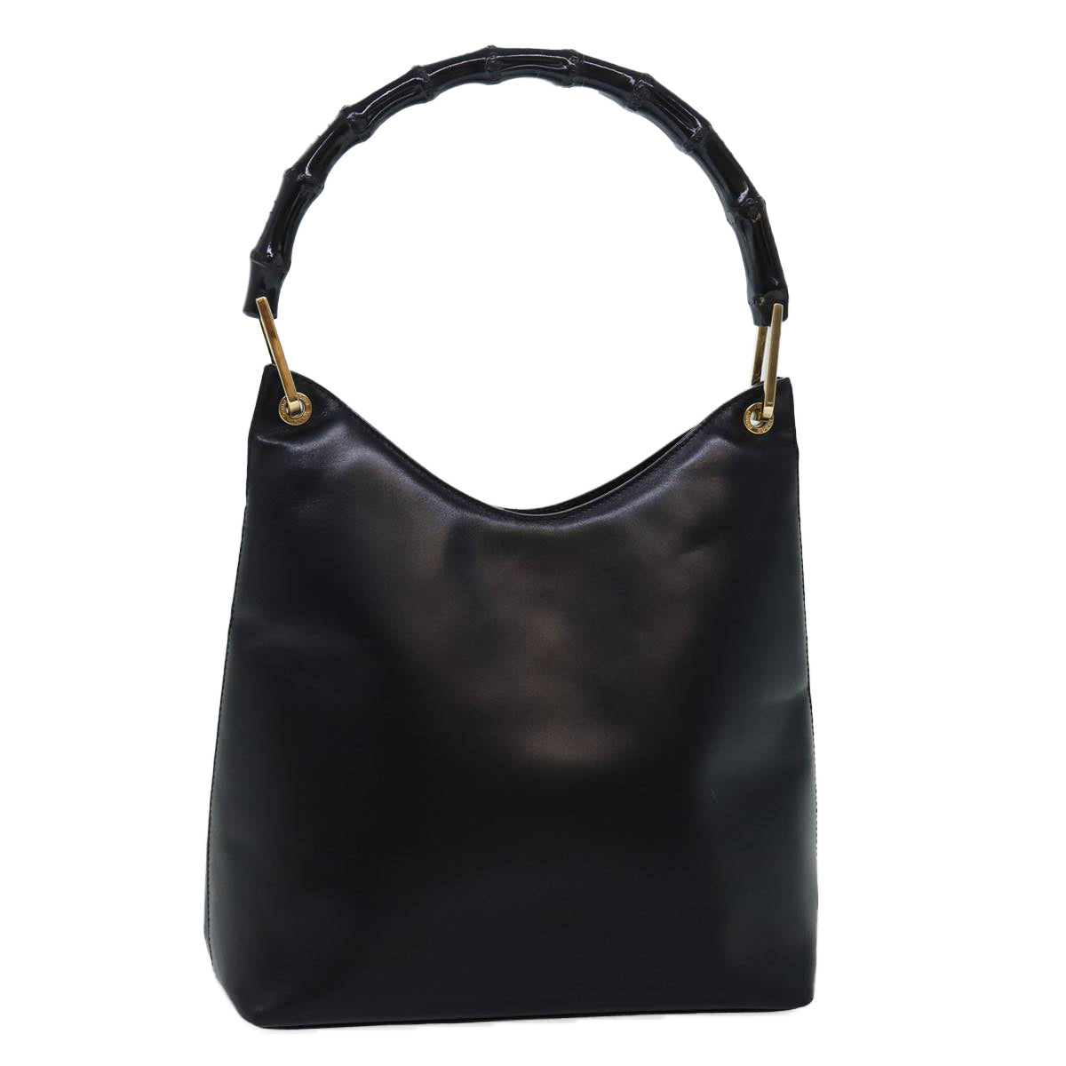 GUCCI Bamboo Shoulder Bag Leather Black 001 3007 yk12185