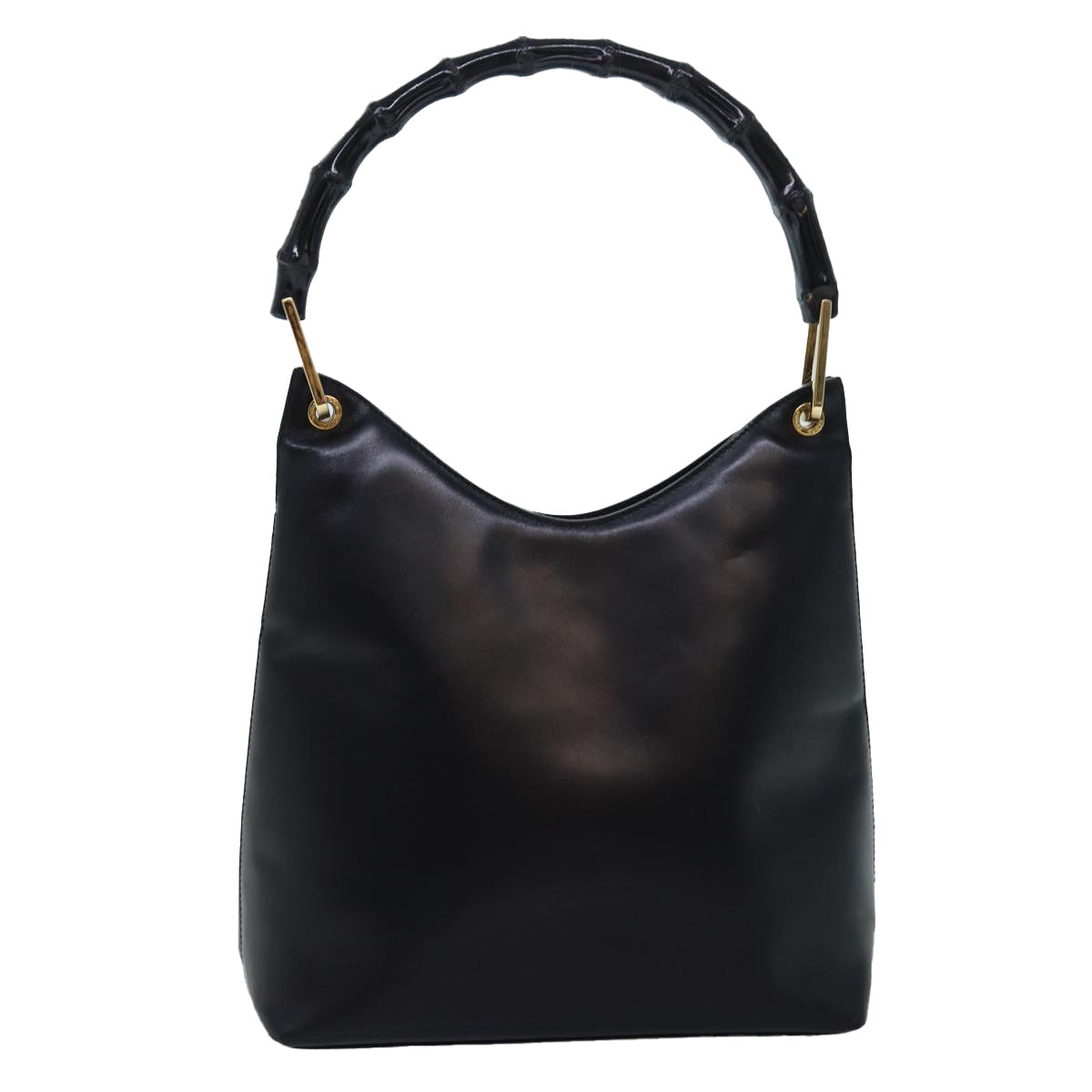 GUCCI Bamboo Shoulder Bag Leather Black 001 3007 yk12185