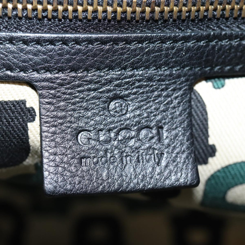 GUCCI GG Canvas Fringe Guccissima Shoulder Bag Black 211963 yk12201A