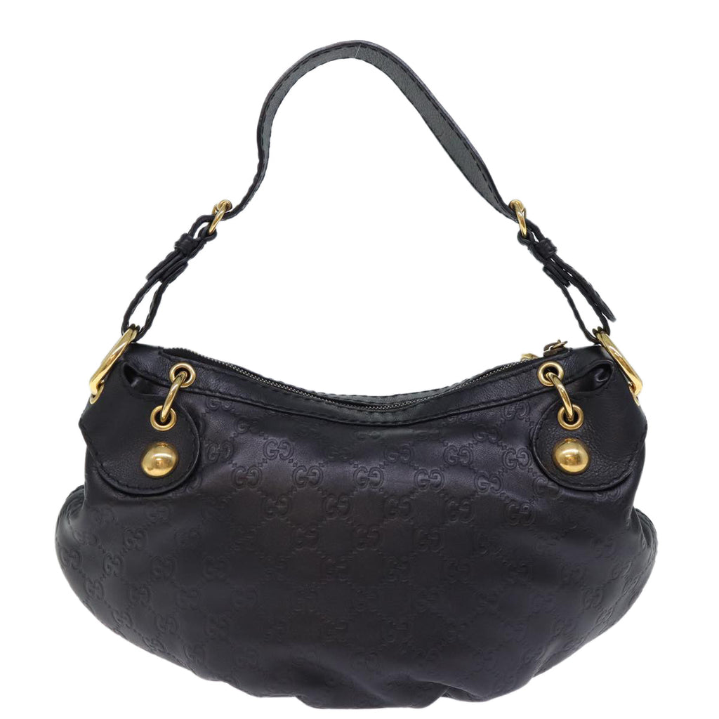 GUCCI GG Canvas Fringe Guccissima Shoulder Bag Black 211963 yk12201A