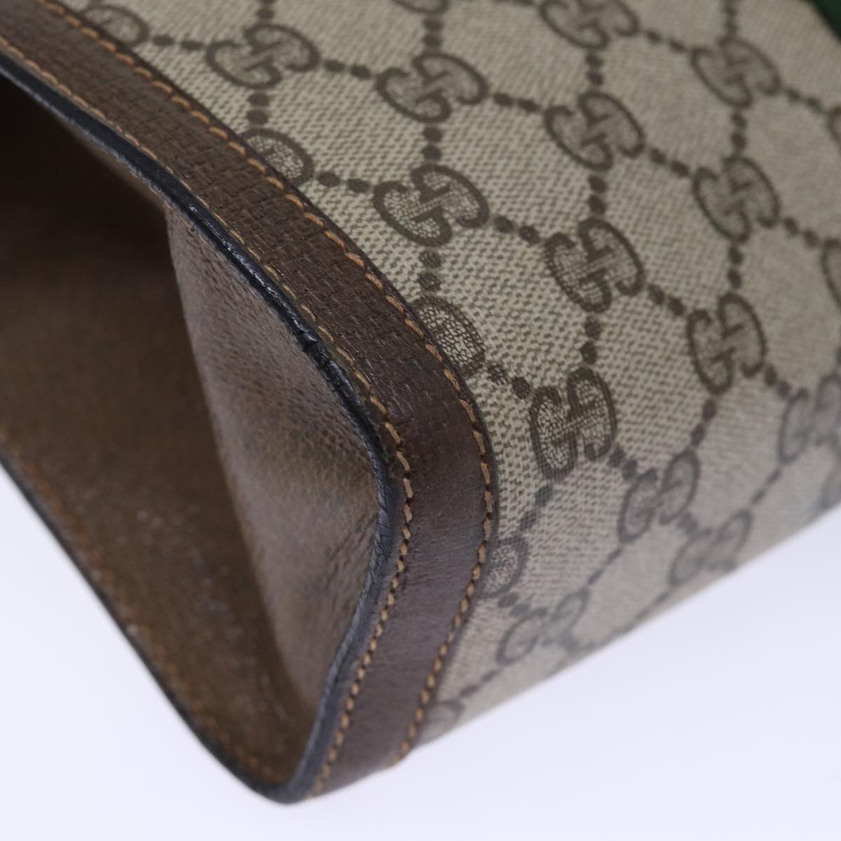 GUCCI GG Supreme Web Sherry Line Clutch Bag PVC Beige Red 89 01 002 yk12307