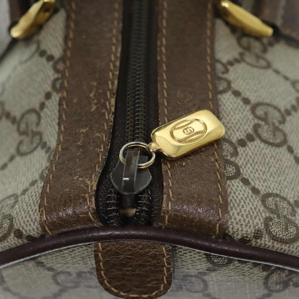 GUCCI GG Supreme Web Sherry Line Boston Bag PVC Beige Red 40 02 007 yk12310