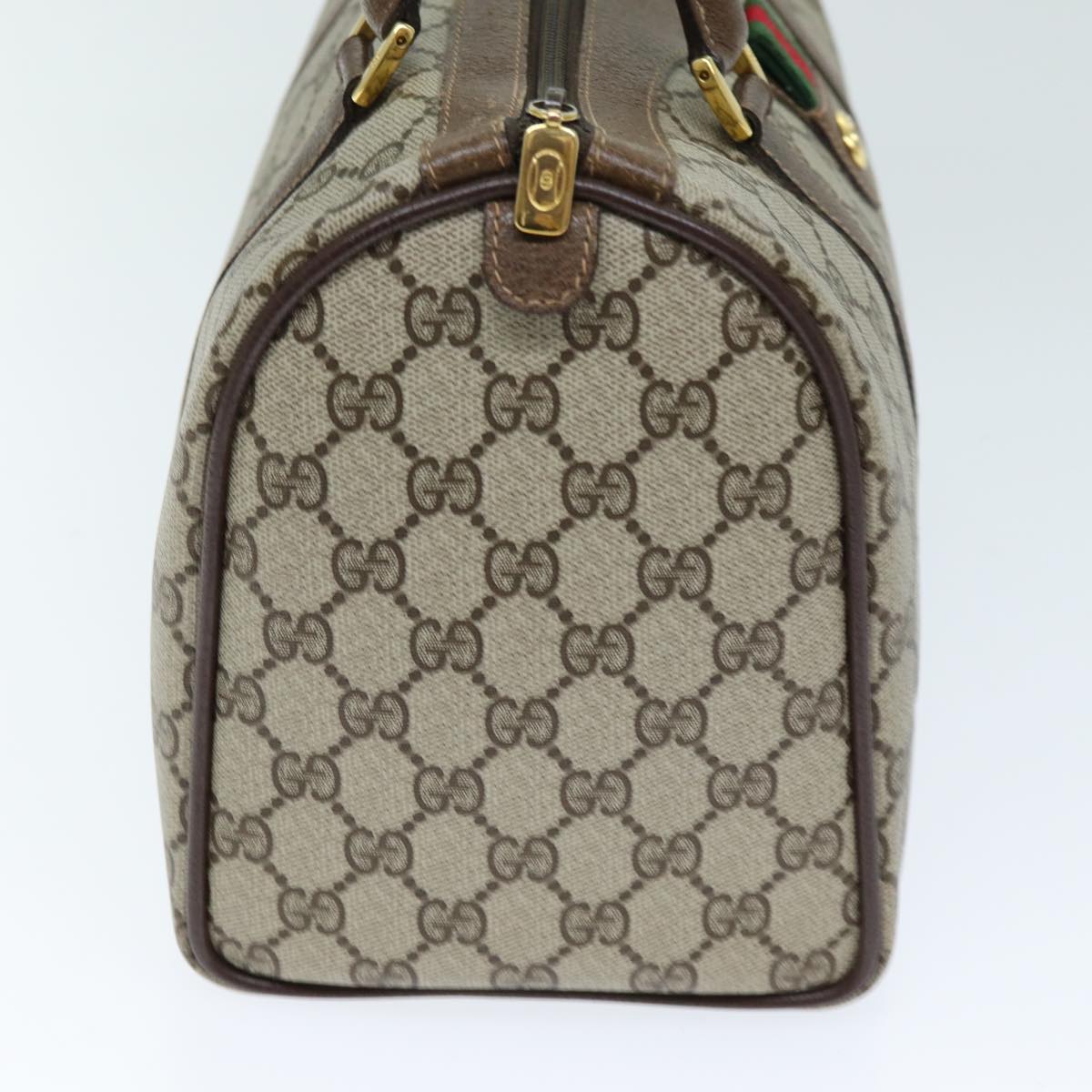 GUCCI GG Supreme Web Sherry Line Boston Bag PVC Beige Red 40 02 007 yk12310
