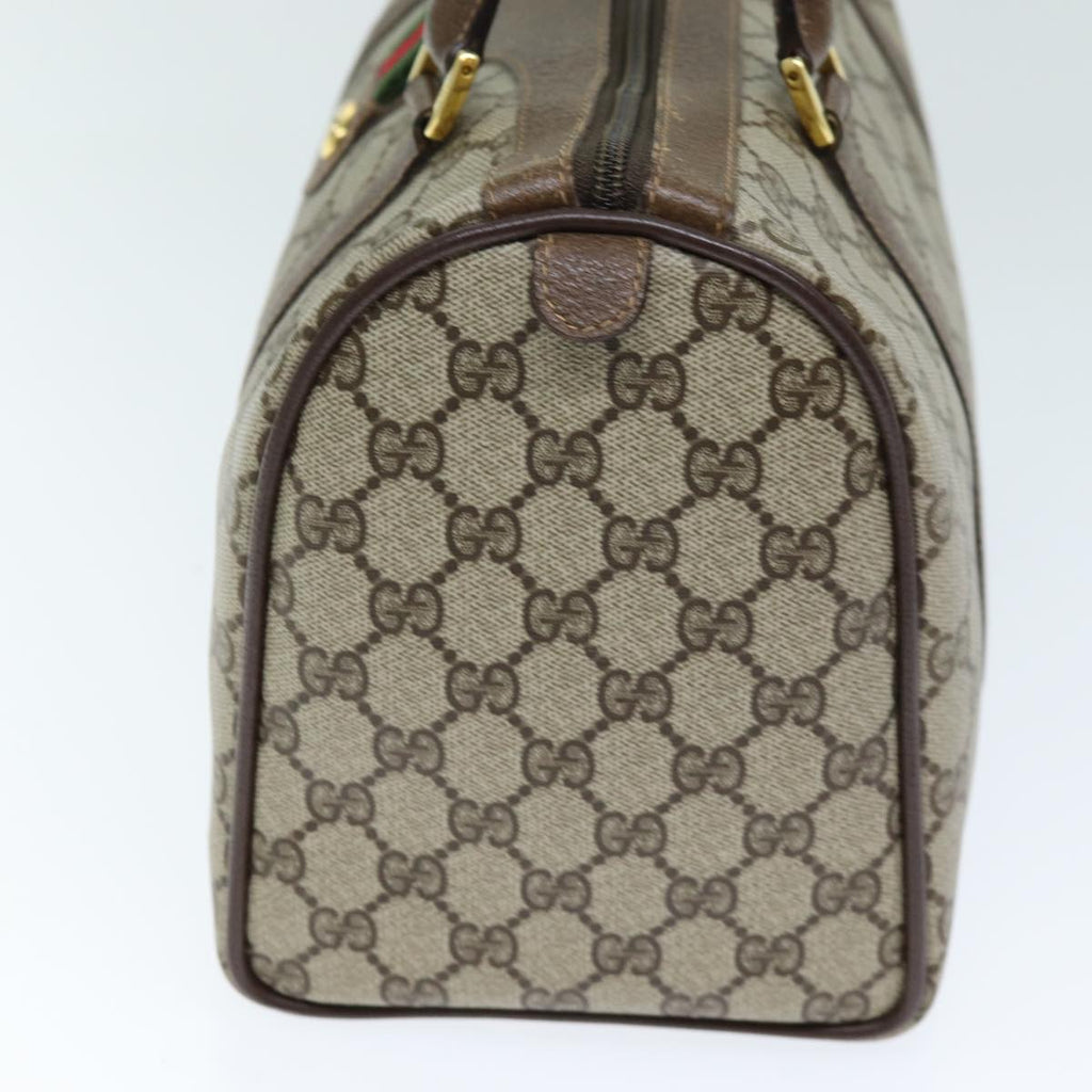 GUCCI GG Supreme Web Sherry Line Boston Bag PVC Beige Red 40 02 007 yk12310