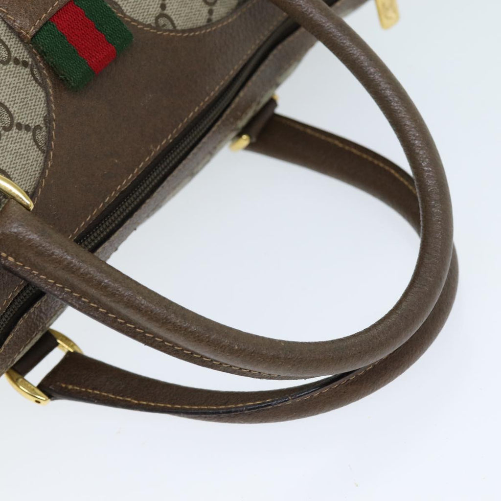 GUCCI GG Supreme Web Sherry Line Boston Bag PVC Beige Red 40 02 007 yk12310