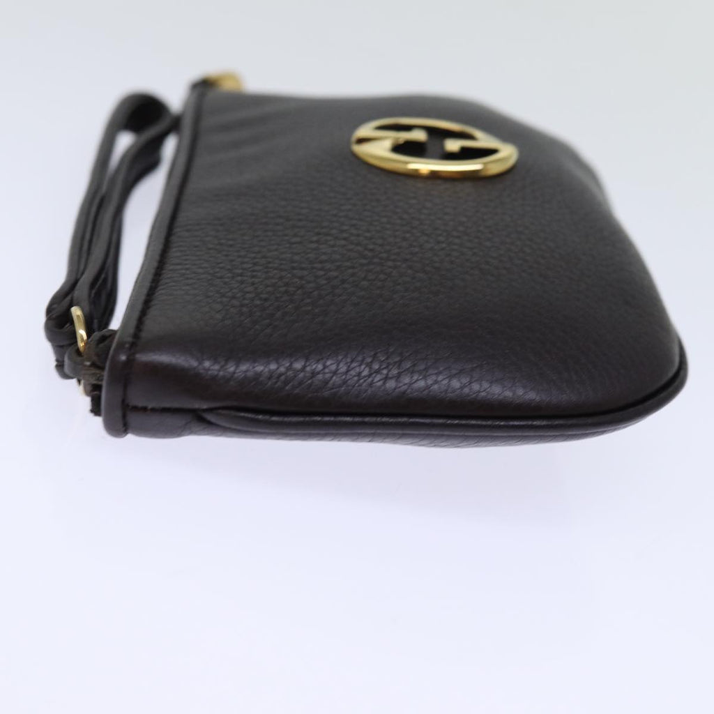 GUCCI Pouch Leather Brown 252041 yk12312