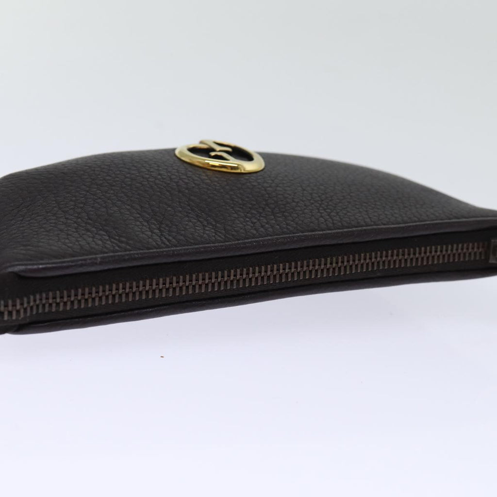 GUCCI Pouch Leather Brown 252041 yk12312