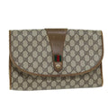 GUCCI GG Supreme Web Sherry Line Clutch Bag PVC Beige Red 89 01 031 yk12320