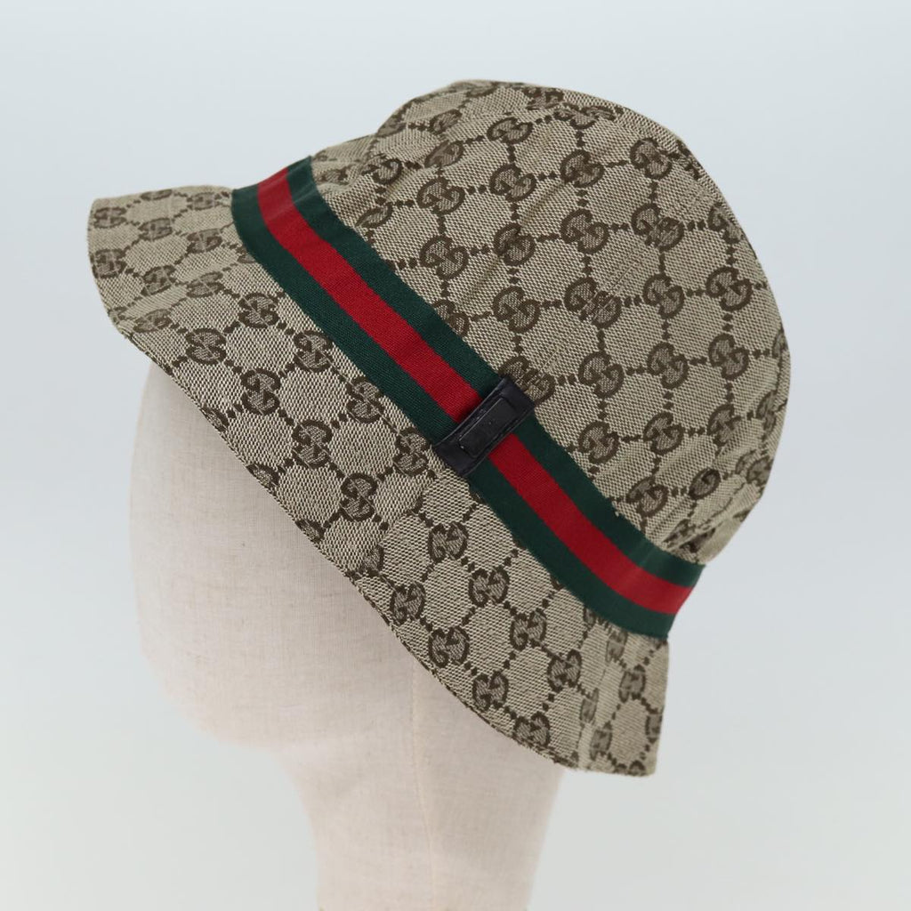 GUCCI GG Canvas Web Sherry Line Hat XL Beige Red Green yk12321