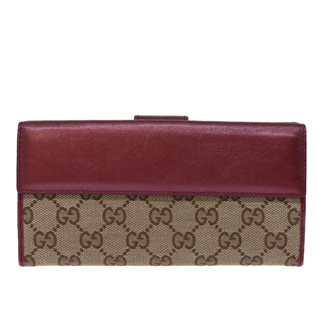GUCCI GG Canvas Long Wallet Beige 203550 yk12329